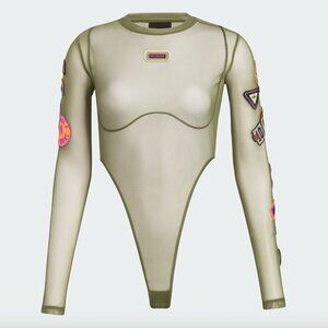 adidas x ivy park | light power mesh bodysuit | 3X | wild pine (green) | beyonce